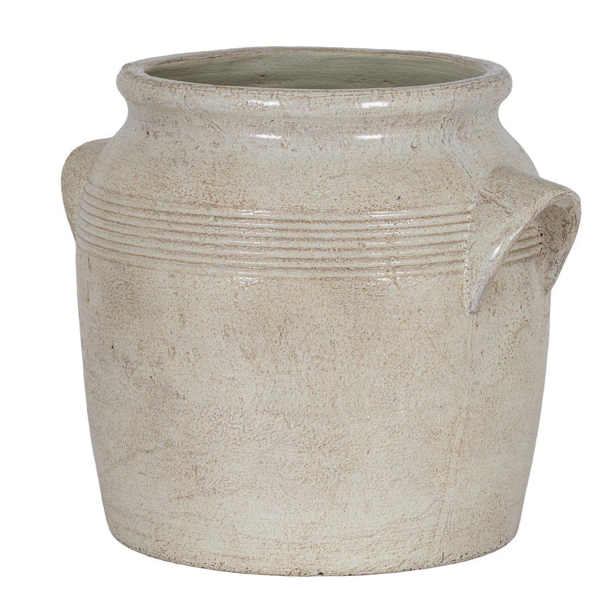 Tarn Collection Small Pot With Handles - WHITE