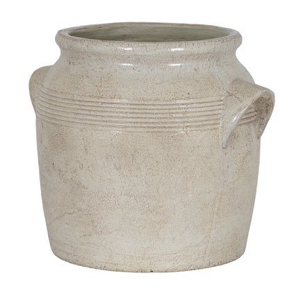 Tarn Collection Small Pot With Handles - WHITE