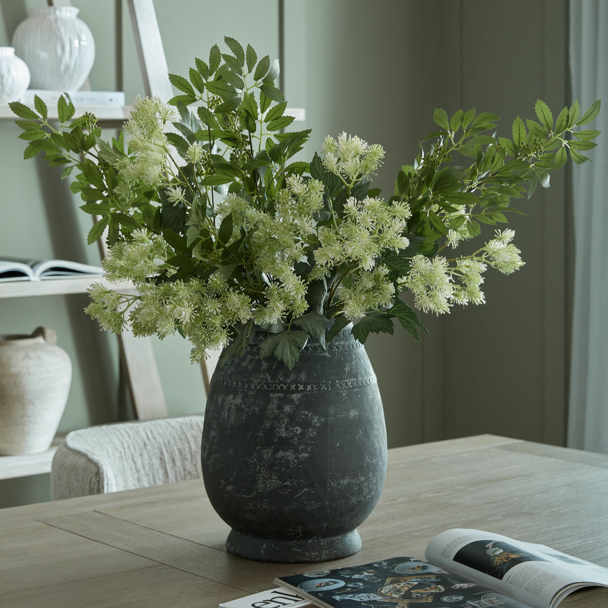 Etched Collection Tall Vase - BLACK