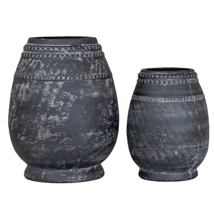 Etched Collection Vase - BLACK