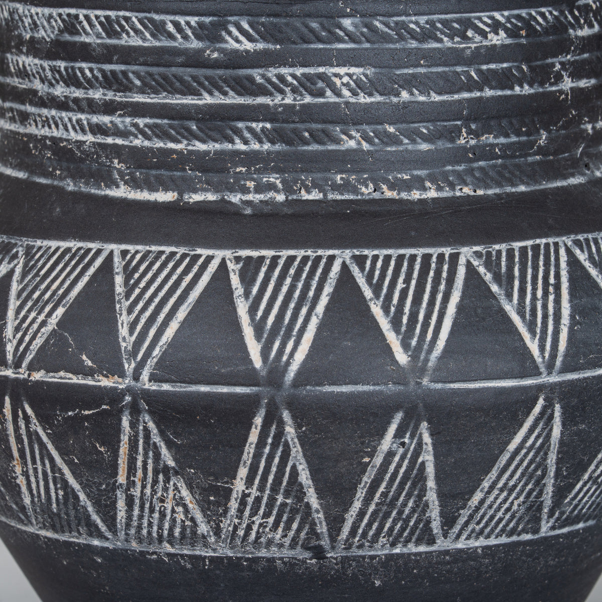 Etched Collection Pot With Handle - BLACK