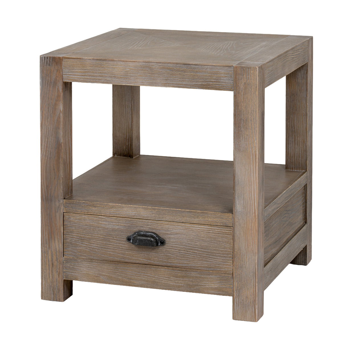 Haldon Collection 1 Drawer Side Table With Shelf - BROWN