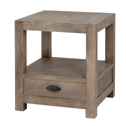 Haldon Collection 1 Drawer Side Table With Shelf - BROWN