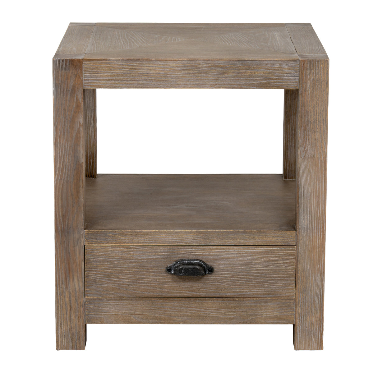 Haldon Collection 1 Drawer Side Table With Shelf - BROWN