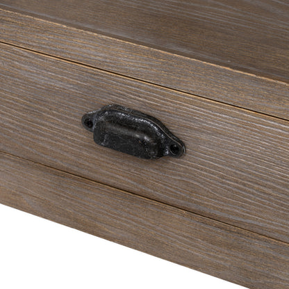 Haldon Collection 1 Drawer Side Table With Shelf - BROWN