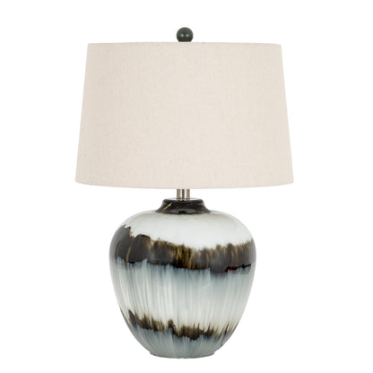 Midnight Shadows Table Lamp With Linen Shade - BLACK