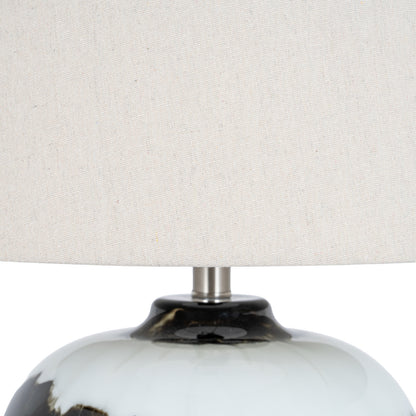 Midnight Shadows Table Lamp With Linen Shade - BLACK