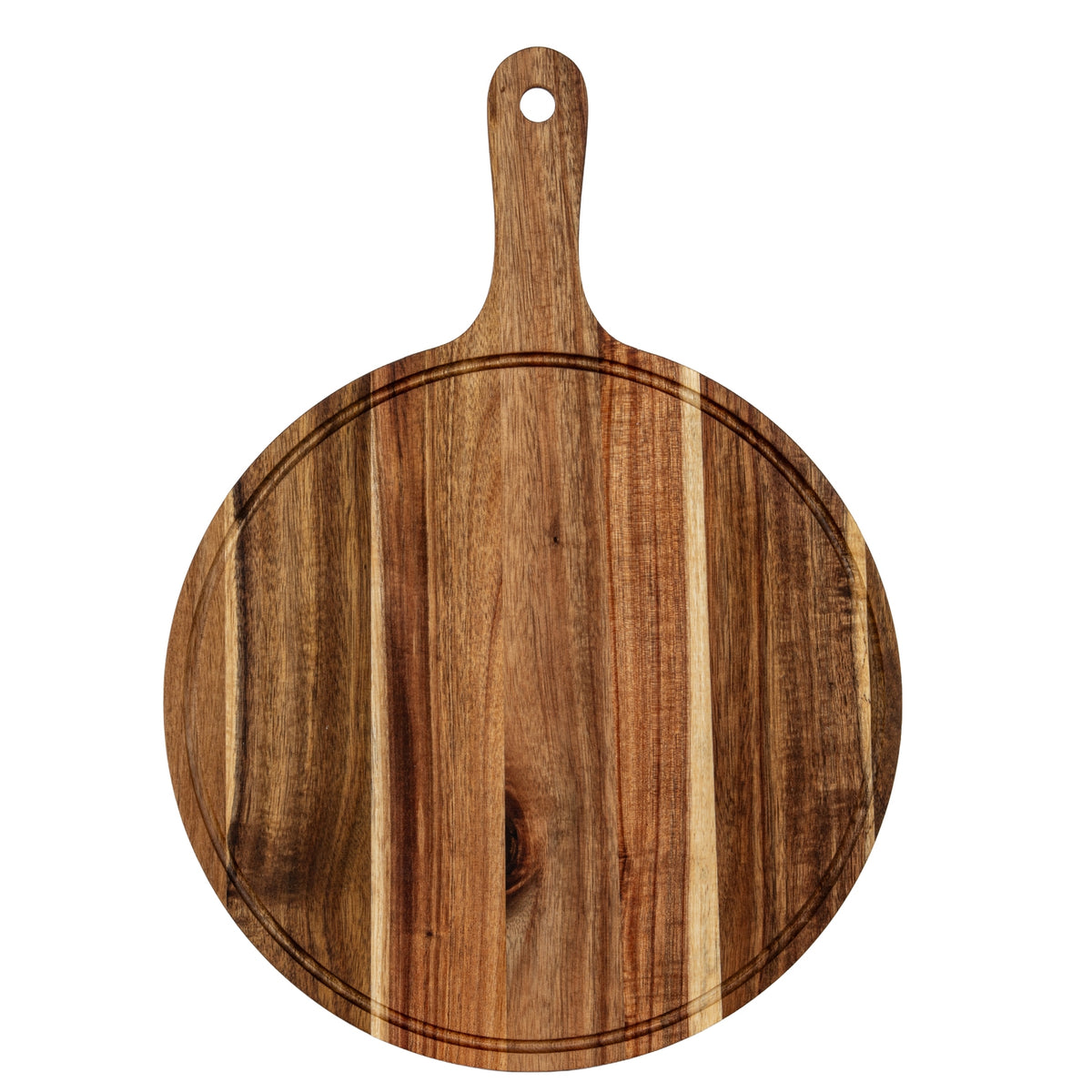Round Acacia Serving Board - BROWN