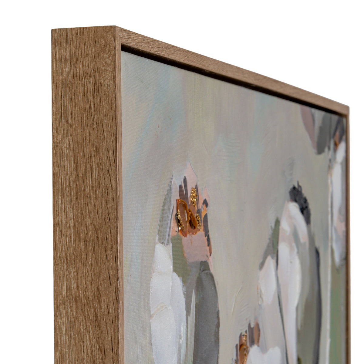 Poppy Heads Hand Painted Canvas in Frame - MULTI-COLOURED