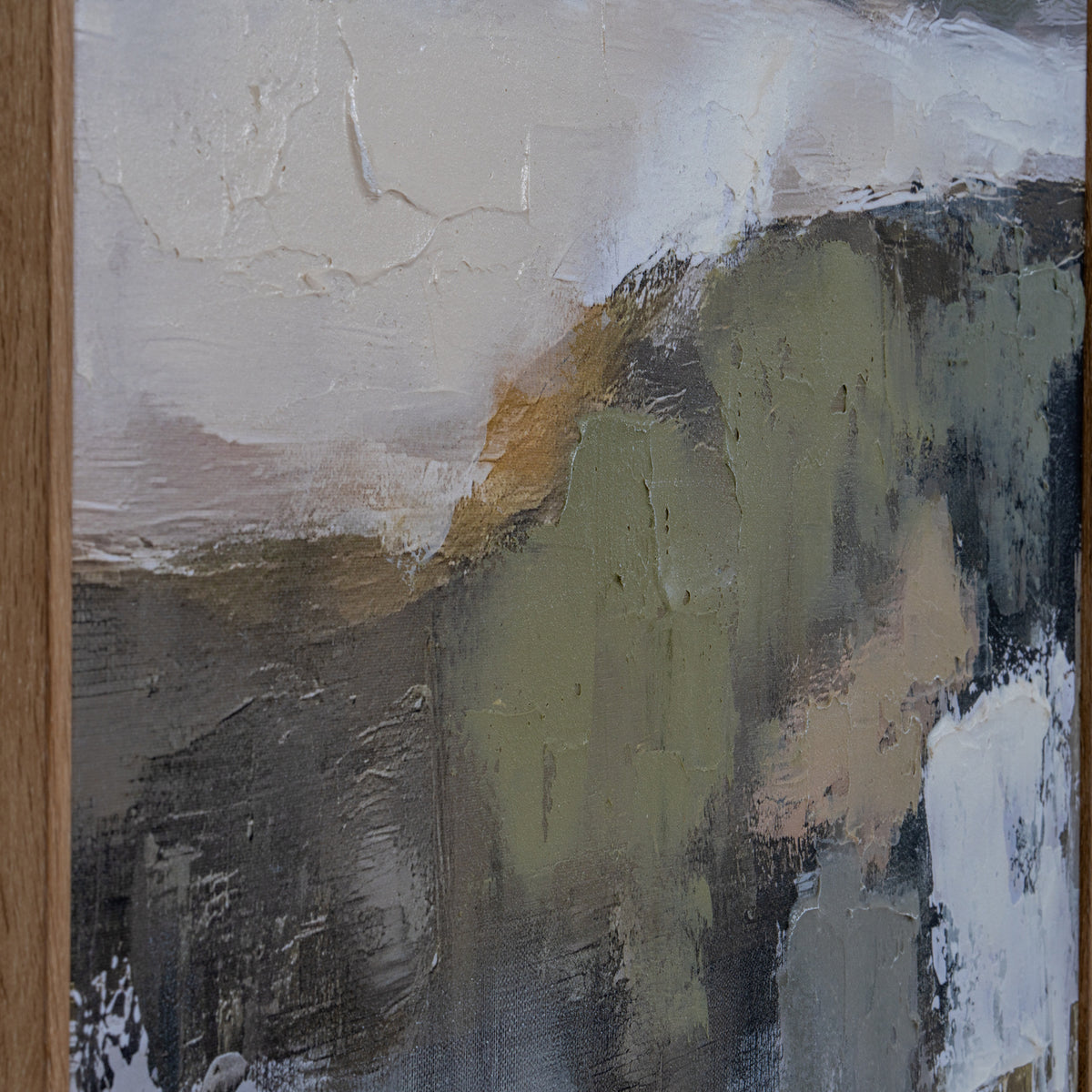 Hillside View Hand Painted Canvas in Frame - MULTI-COLOURED