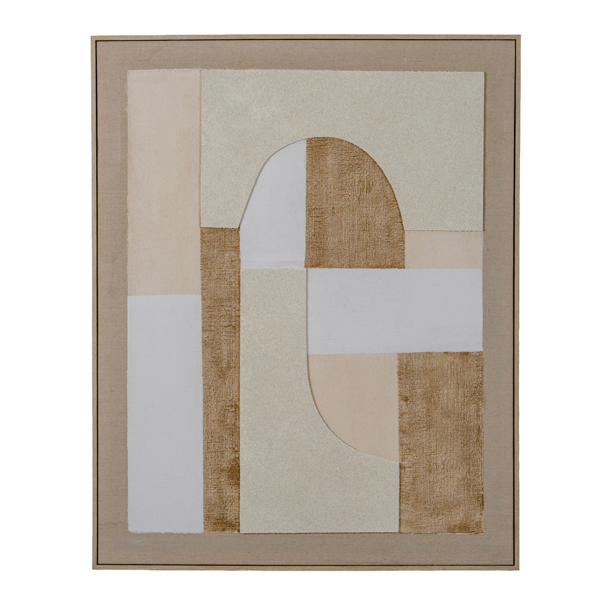 Portina Linen Textured Canvas in Frame - BEIGE