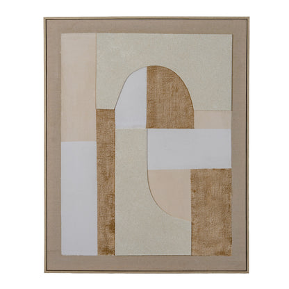 Portina Linen Textured Canvas in Frame - BEIGE