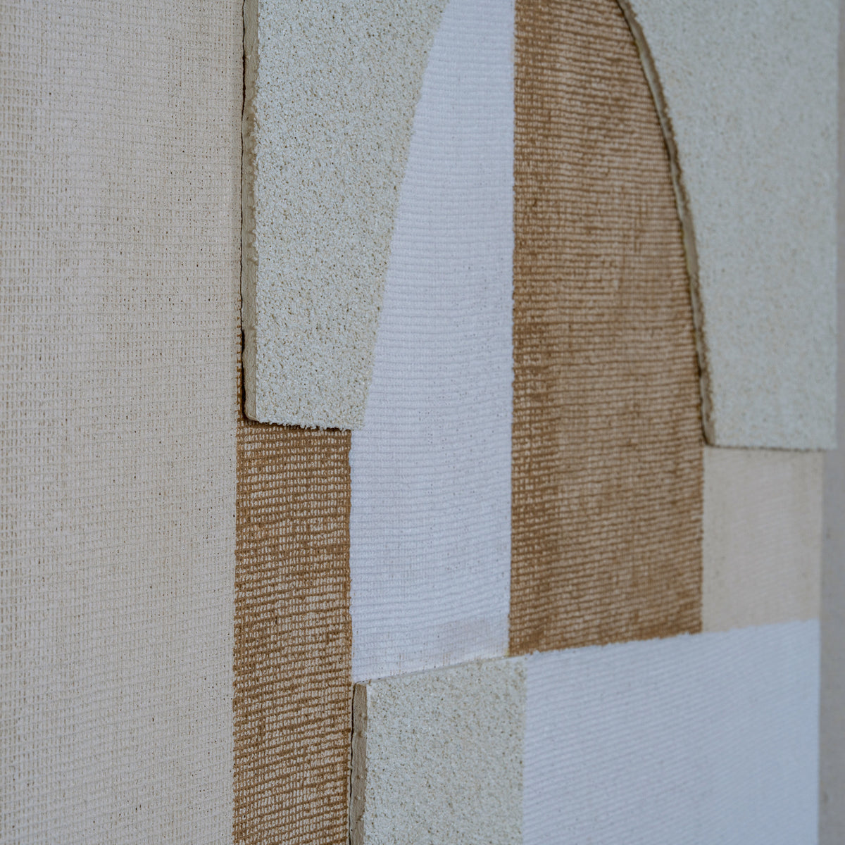 Portina Linen Textured Canvas in Frame - BEIGE