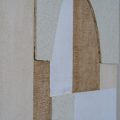 Portina Linen Textured Canvas in Frame - BEIGE