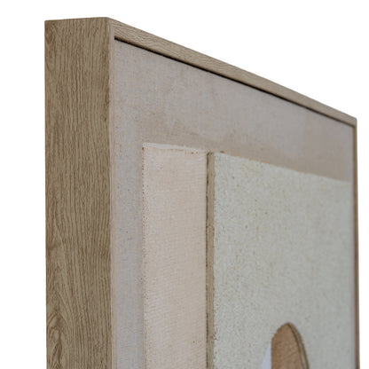 Portina Linen Textured Canvas in Frame - BEIGE