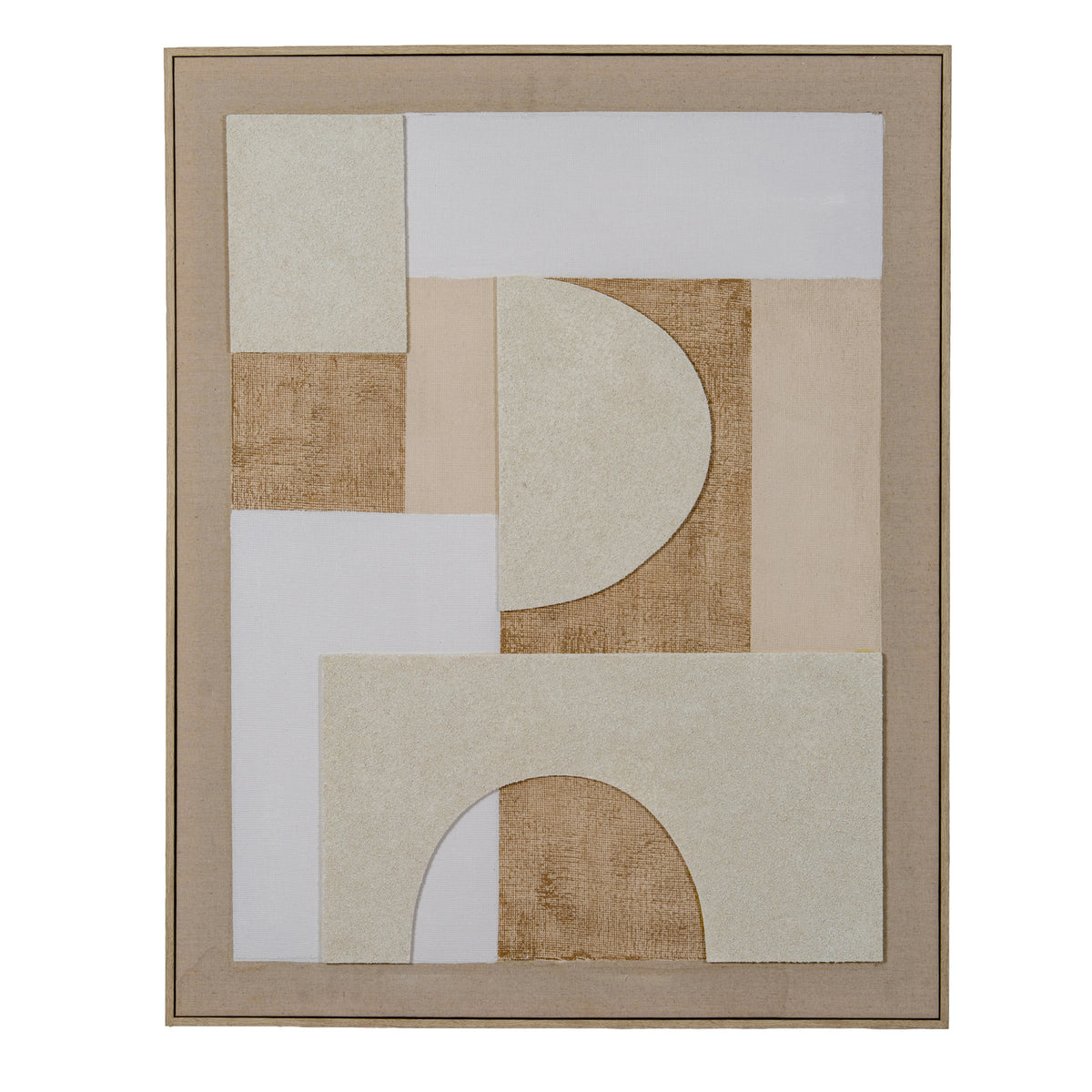 Lumera Linen Textured Canvas in Frame - BEIGE