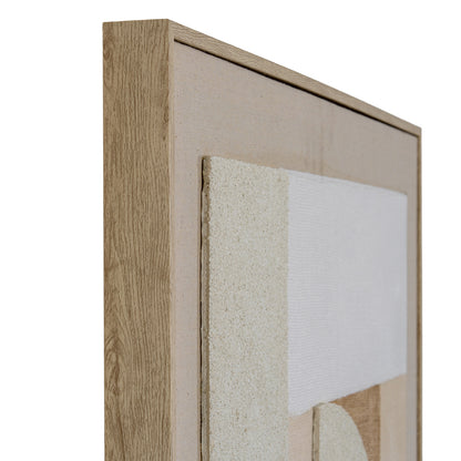 Lumera Linen Textured Canvas in Frame - BEIGE
