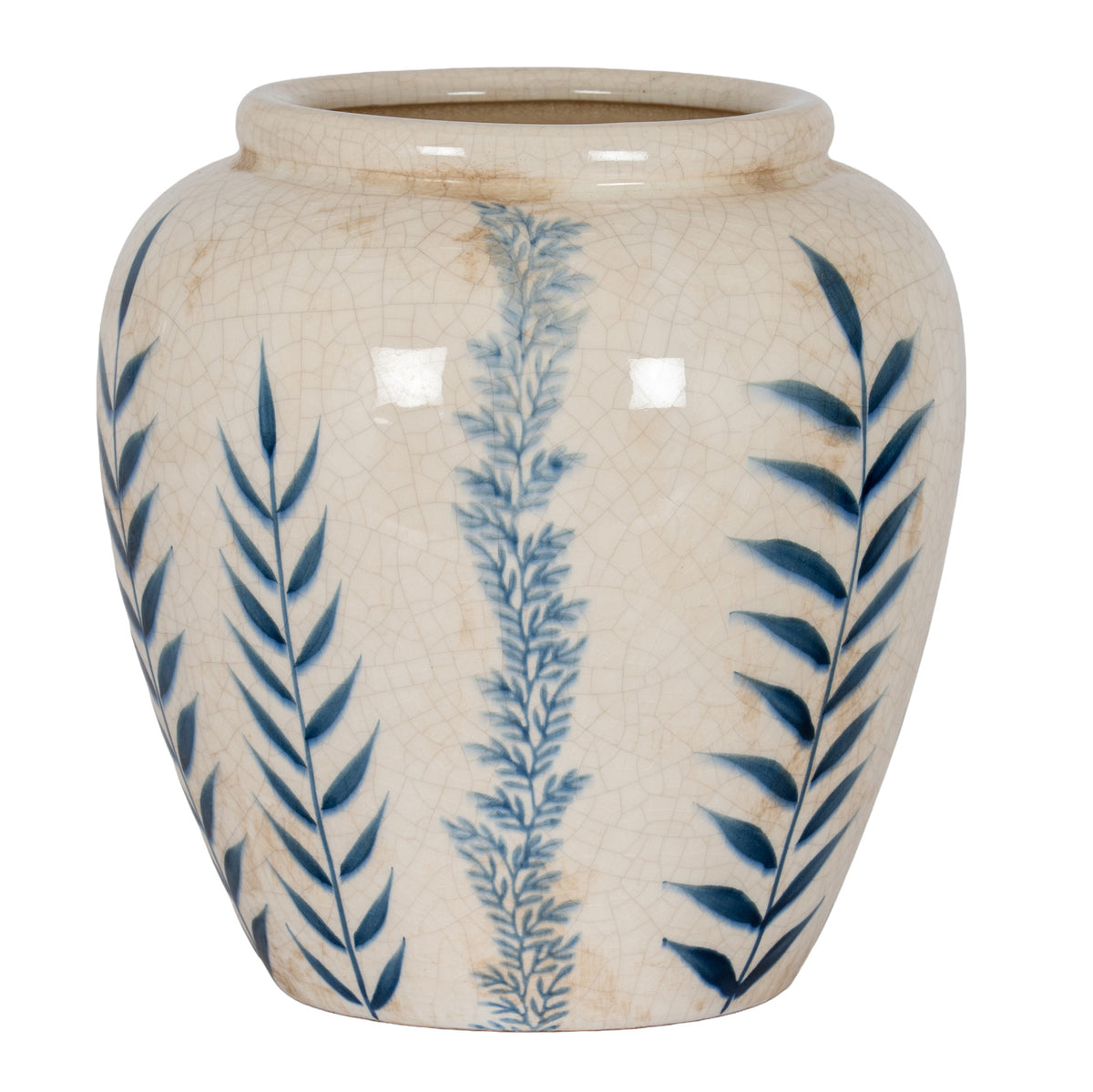 Small Blue Flora Olpe Vase - WHITE