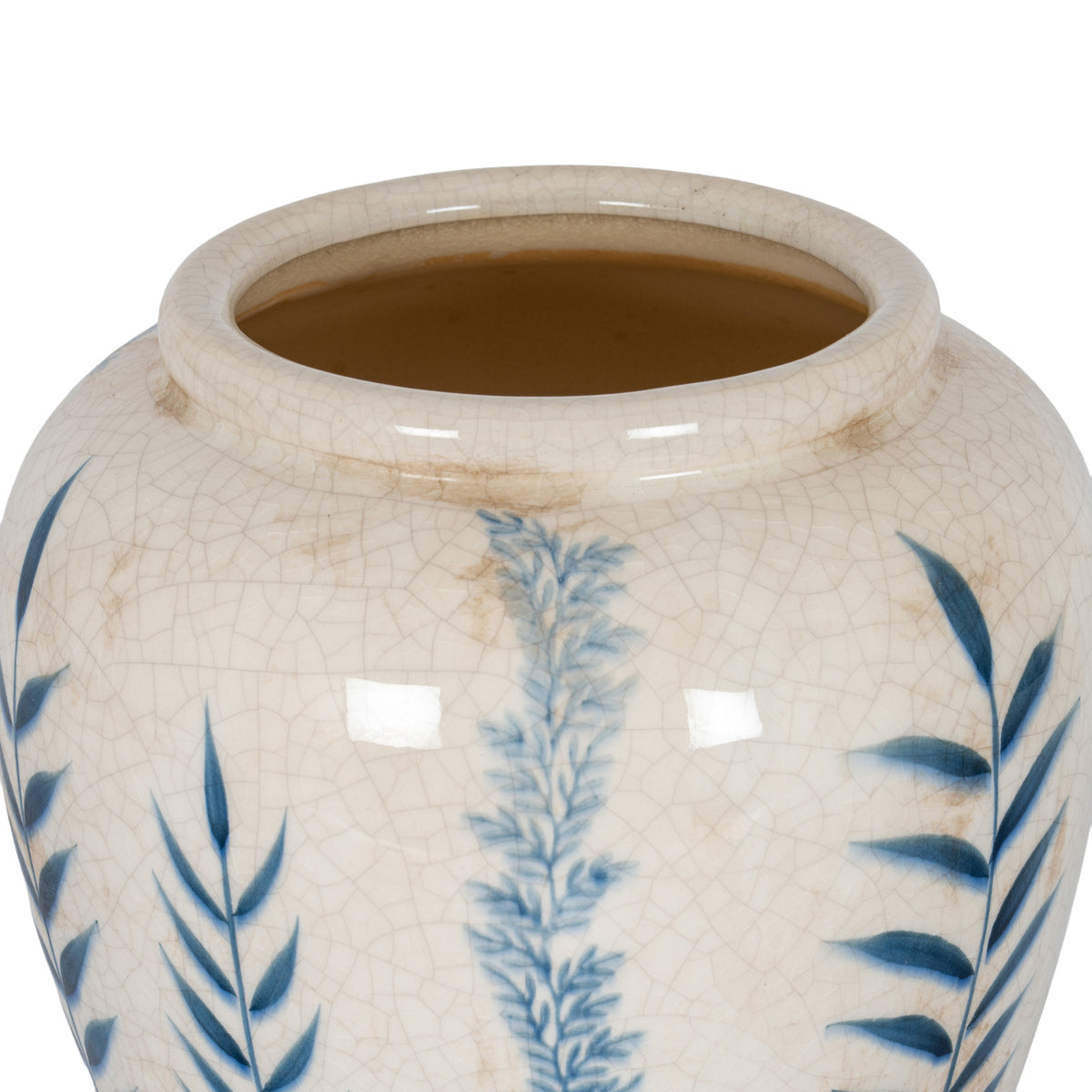 Small Blue Flora Olpe Vase - WHITE