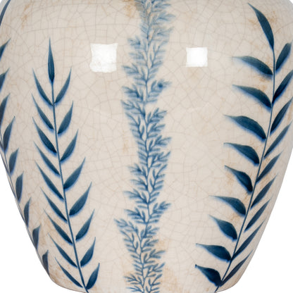 Small Blue Flora Olpe Vase - WHITE