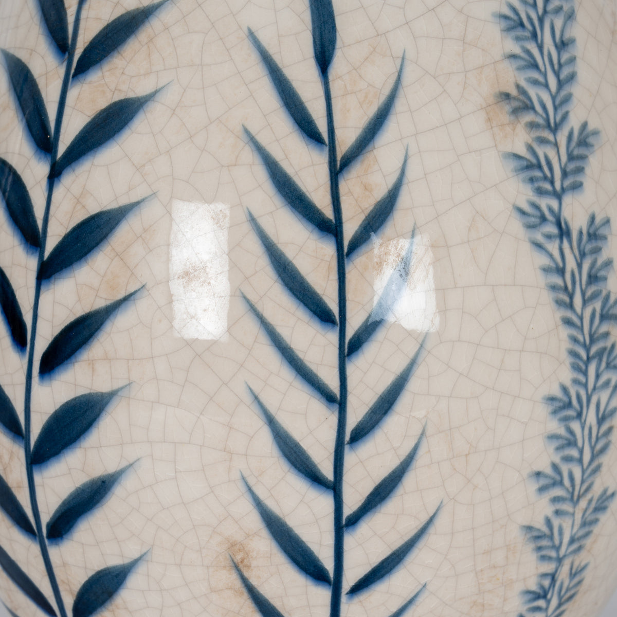 Small Blue Flora Olpe Jug Vase - WHITE