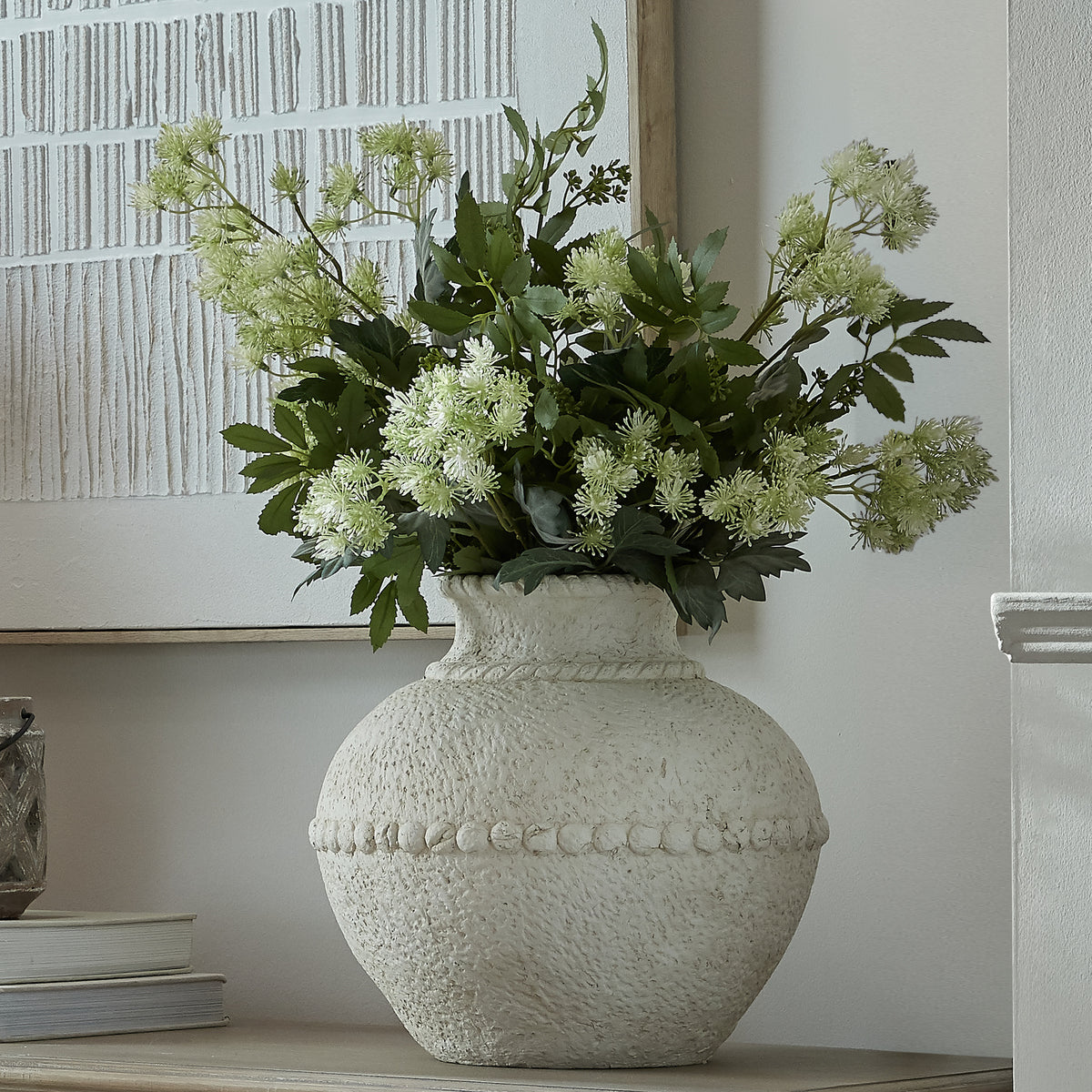 Medium Olympia Terracotta Vase - WHITE