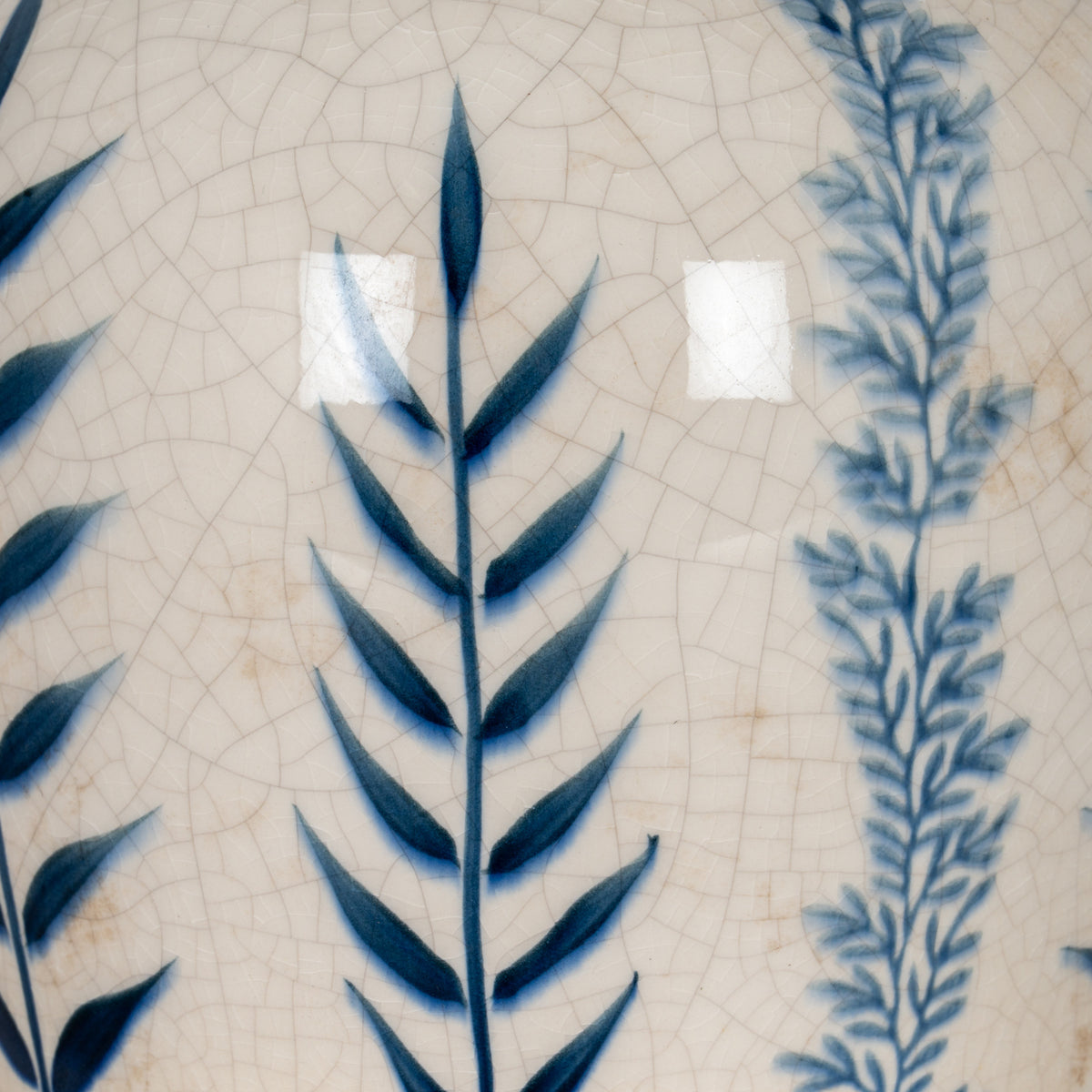 Blue Flora Amphora Jug Vase - WHITE