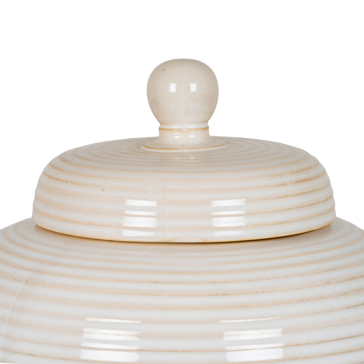 Neva Large Lidded Ceramic Jar - WHITE