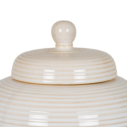 Neva Large Lidded Ceramic Jar - WHITE
