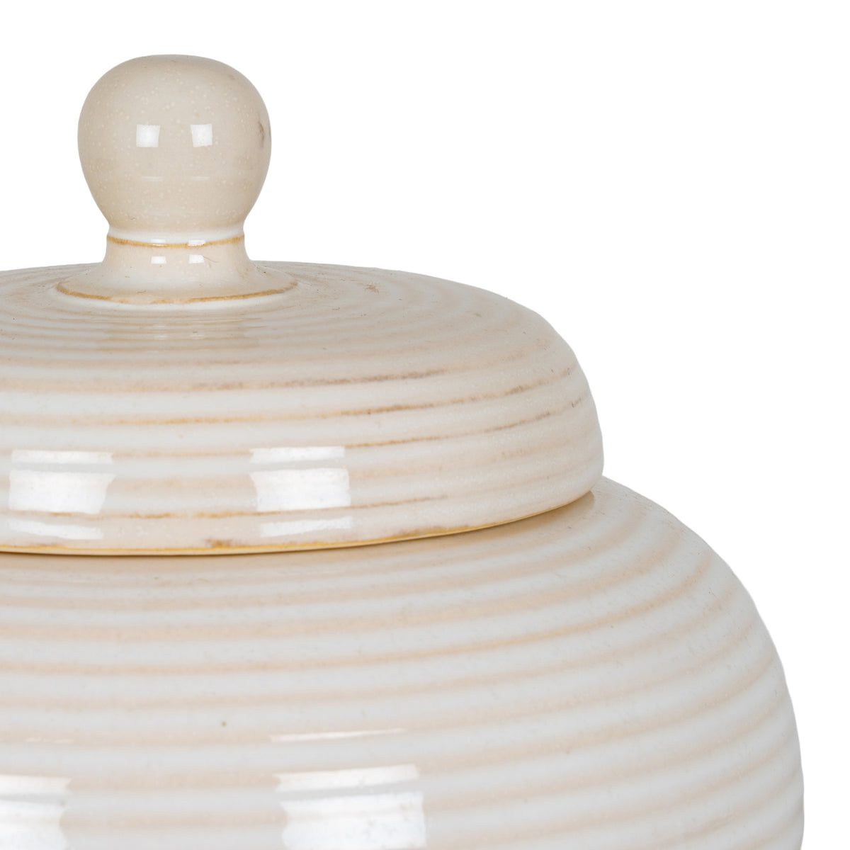 Neva Small Lidded Ceramic Jar - WHITE