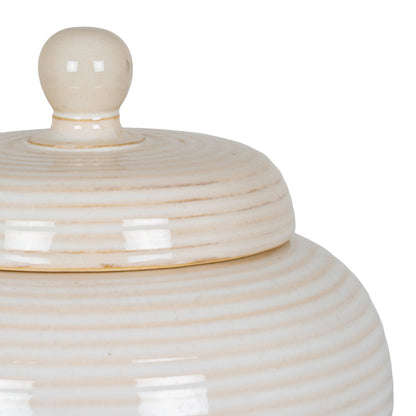 Neva Small Lidded Ceramic Jar - WHITE