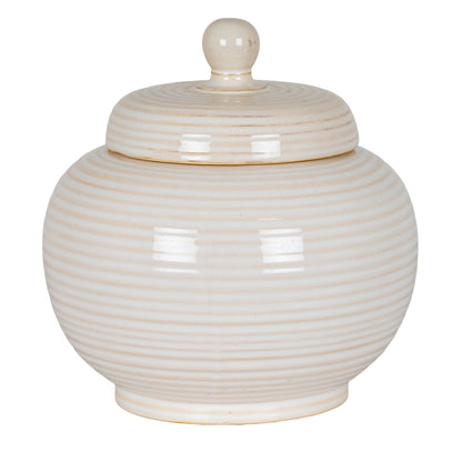 Neva Small Lidded Ceramic Jar - WHITE