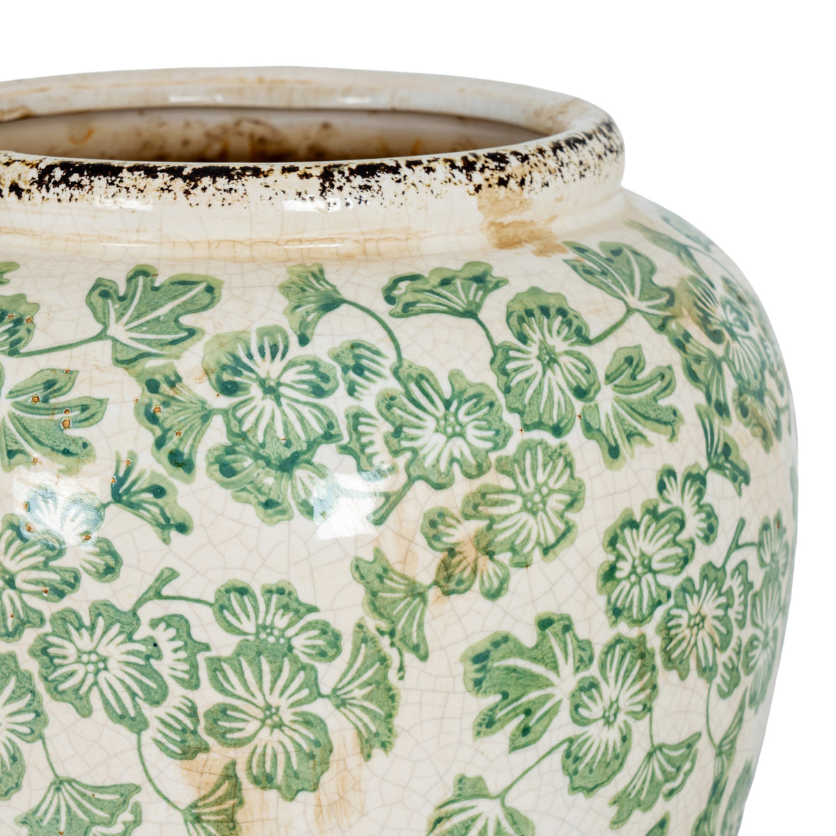 Small Green Clover Olpe Vase - WHITE