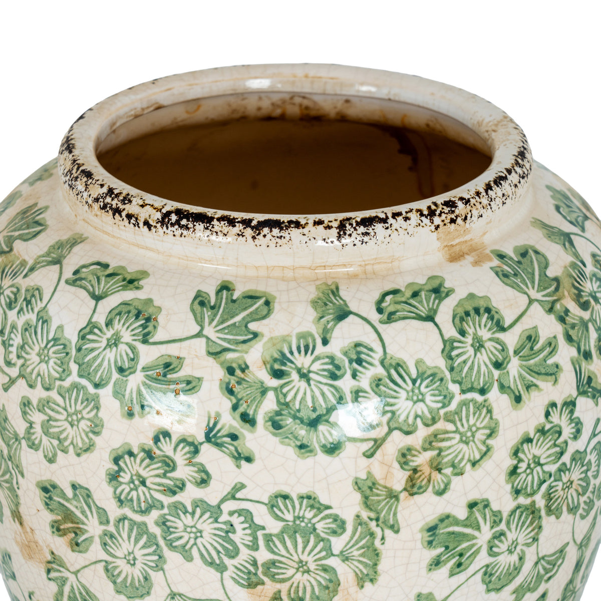 Small Green Clover Olpe Vase - WHITE