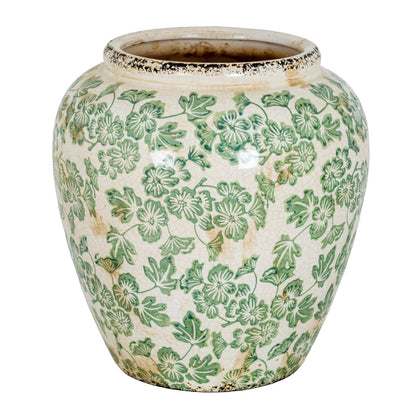 Small Green Clover Olpe Vase - WHITE