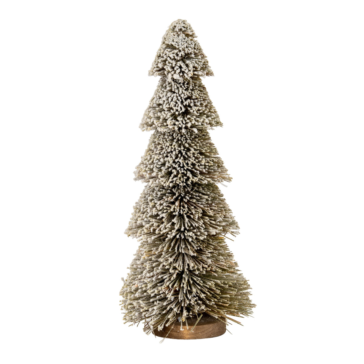 Large Tiered Snowy Brush Tree - BROWN