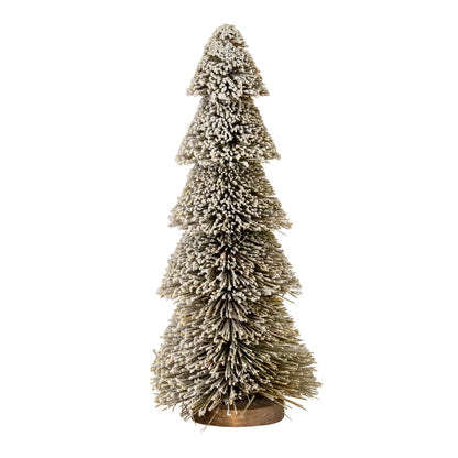 Large Tiered Snowy Brush Tree - BROWN