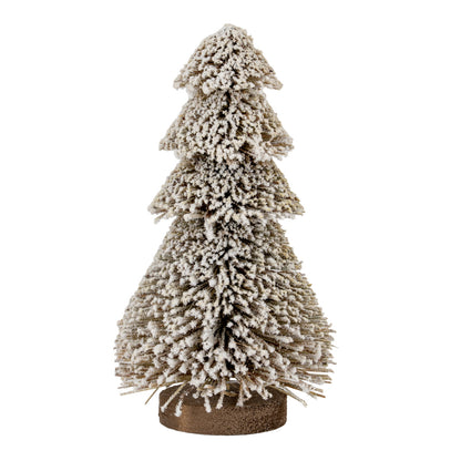 Medium Tiered Snowy Brush Tree - BROWN