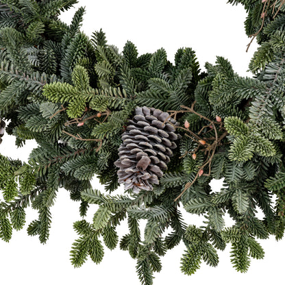 Woodland Pine Wreath With Pinecones - GREEN
