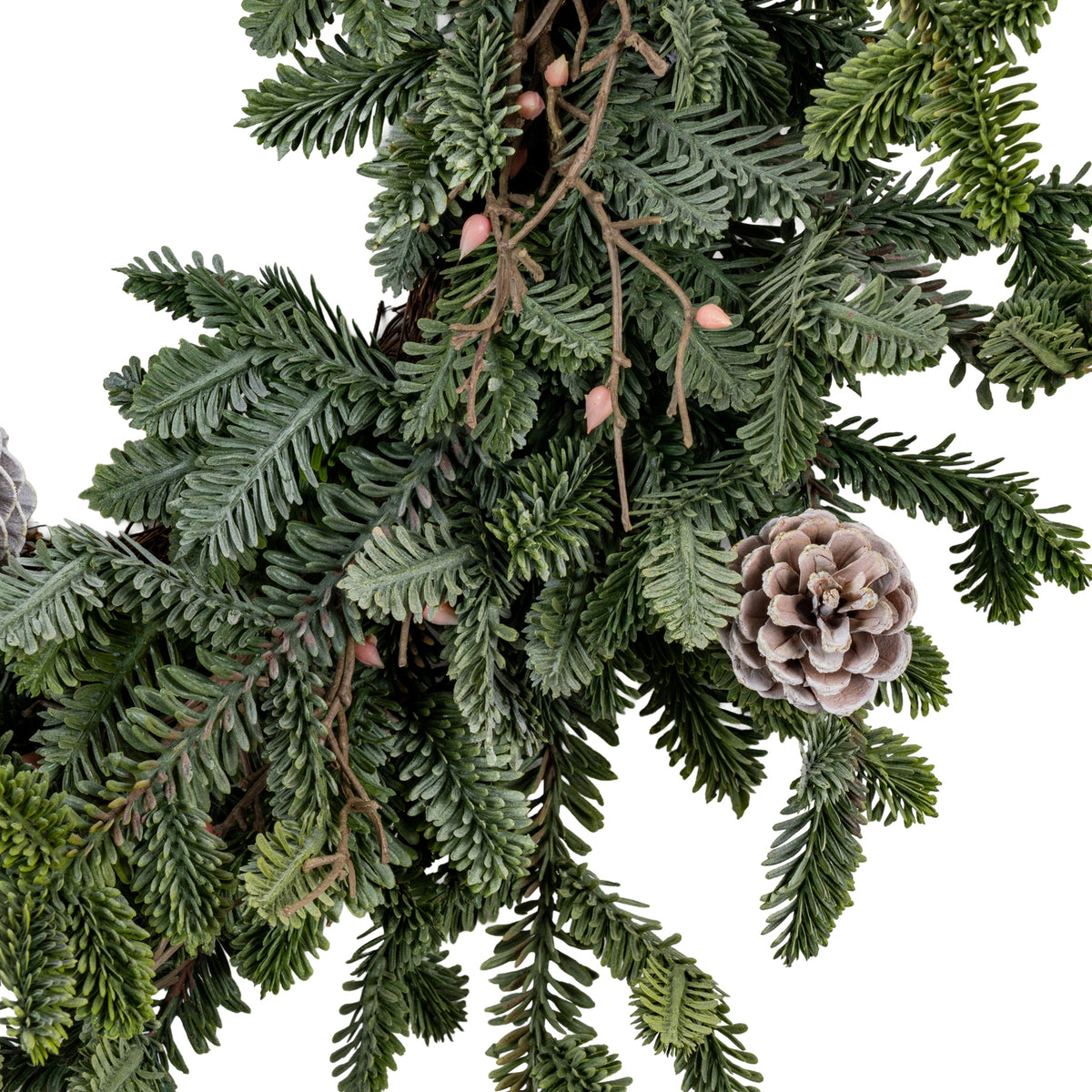 Woodland Pine Wreath With Pinecones - GREEN