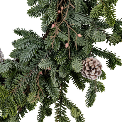 Woodland Pine Wreath With Pinecones - GREEN