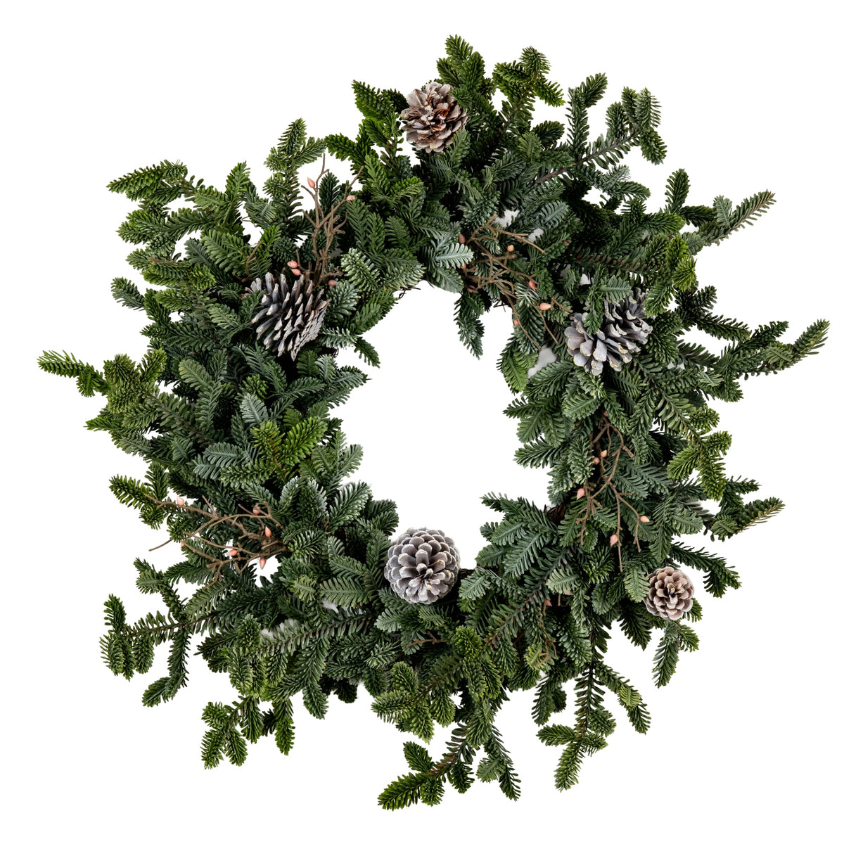 Woodland Pine Wreath With Pinecones - GREEN