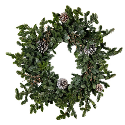 Woodland Pine Wreath With Pinecones - GREEN