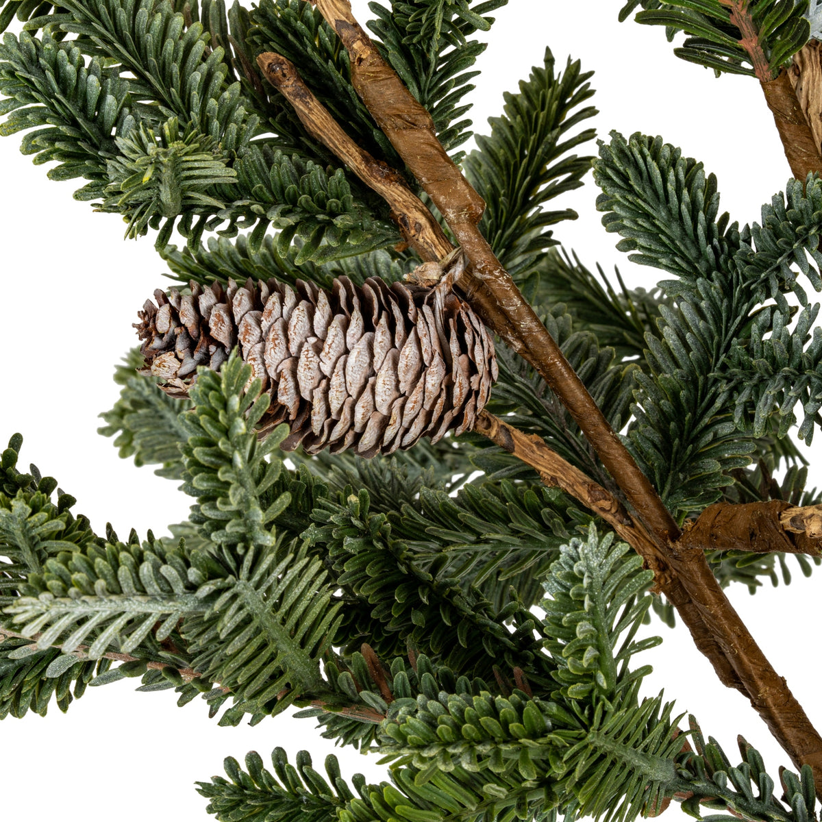 Woodland Pine Teardrop Swag With Pinecones - GREEN