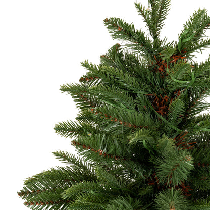 Norway Fir Pre-Lit LLED 300L Fir Tree In Rattan Pot - GREEN