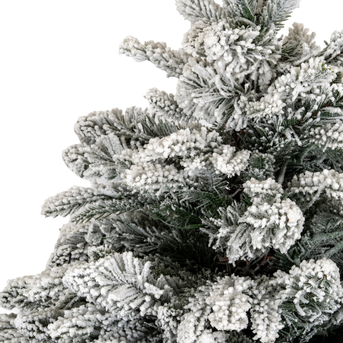 Snowy Norway Fir Pre-Lit Led 300L Fir Tree In Rattan Pot - WHITE