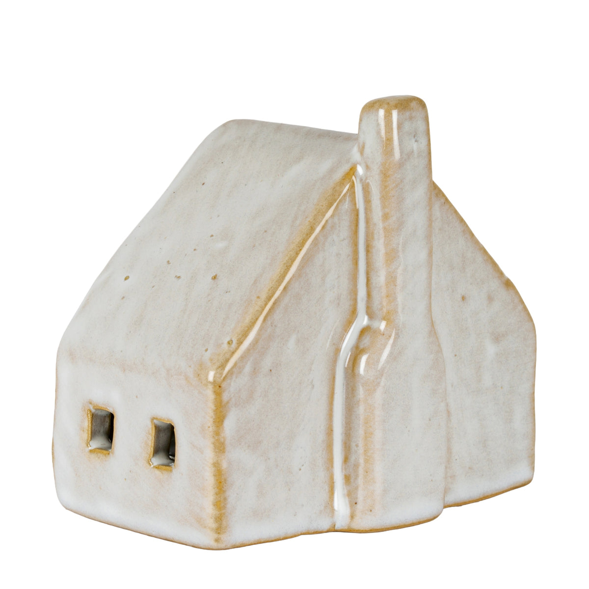 Nook Ceramic Cottage With LED Light - WHITE
