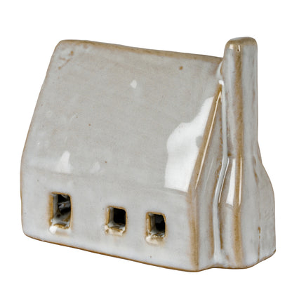 Nook Ceramic Barn With LED Light - WHITE