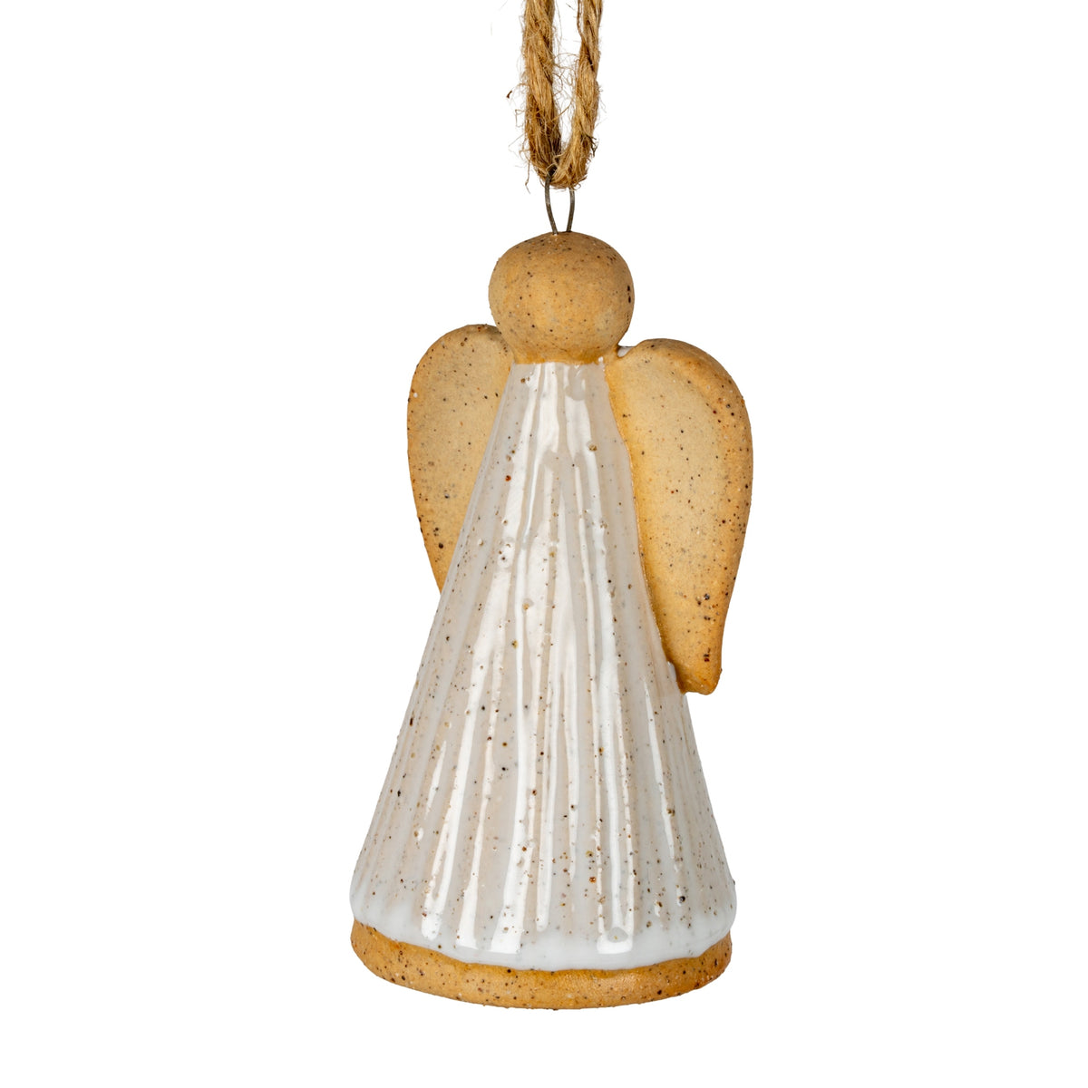 Flurry Angel Ceramic Tree Ornament - WHITE