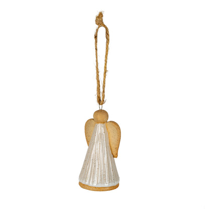 Flurry Angel Ceramic Tree Ornament - WHITE